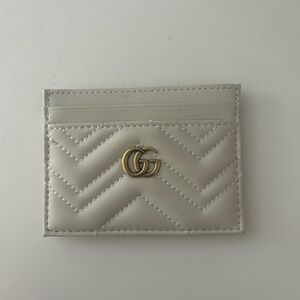 Gucci Cream Card Holder with Gold Logo